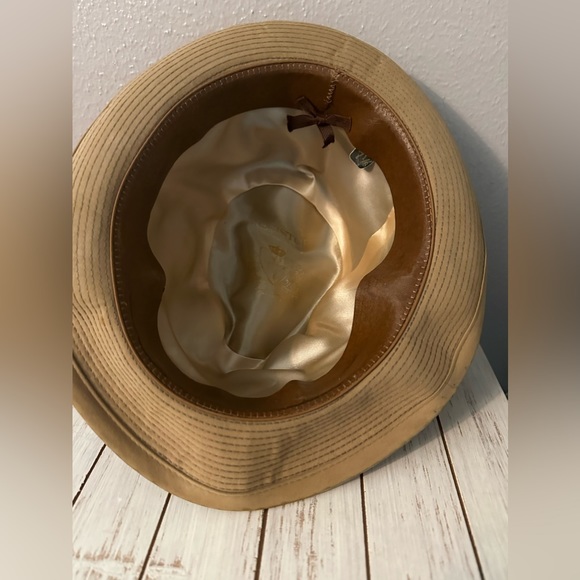 Resistol Byer Rolnick Fedora (7 1/8) Camel Tan Suede Vintage - Picture 10 of 11
